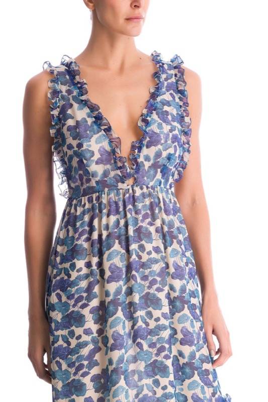 SALE Florales Maxikleid Aus Seide