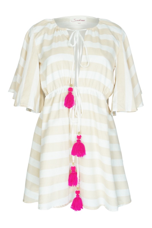 SALE Gaia Kleid Mit Streifen In Beige