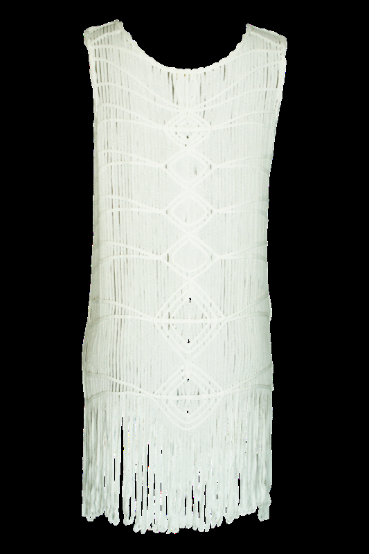 SALE Gehäkeltes Minikleid Mit Fransen