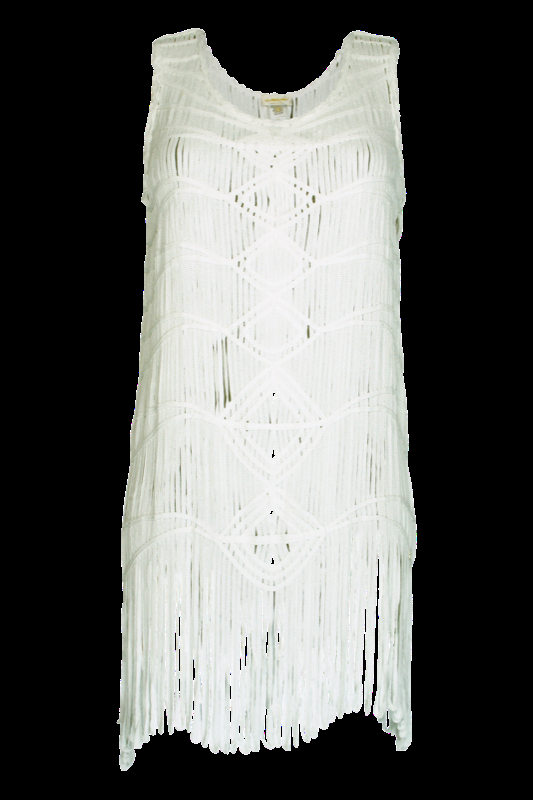 SALE Gehäkeltes Minikleid mit Fransen