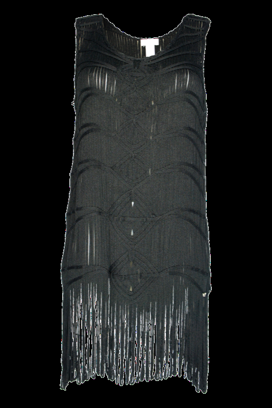 SALE Gehäkeltes Minikleid mit Fransen