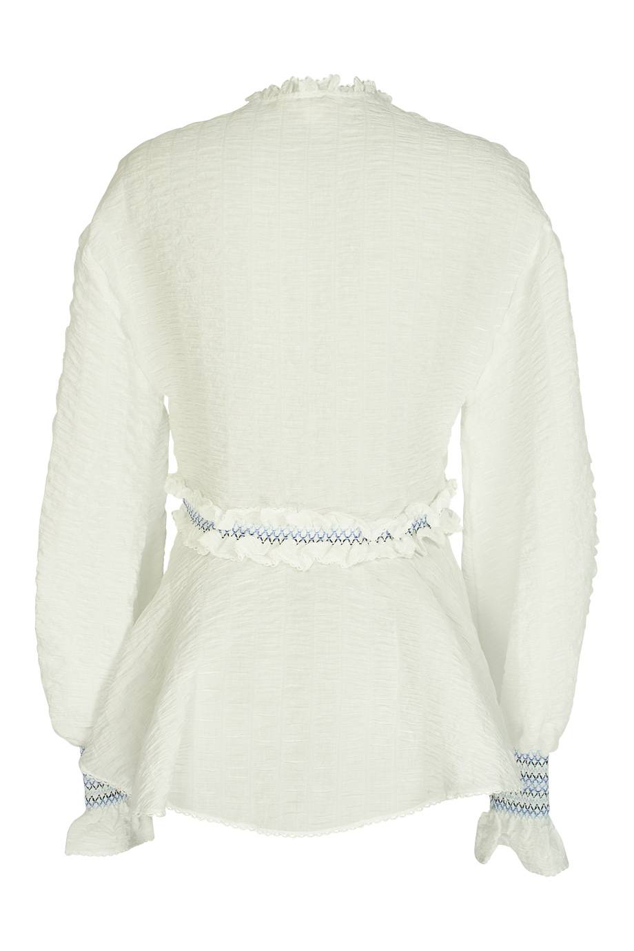 SALE Gesmoktes V-Top In Weiß