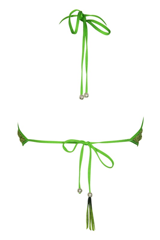 SALE Glitter Neckholder Top Grün