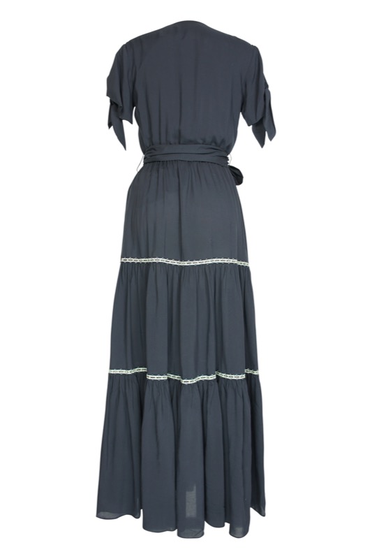 SALE Hawaiian Maxikleid Mit Wickeloptik