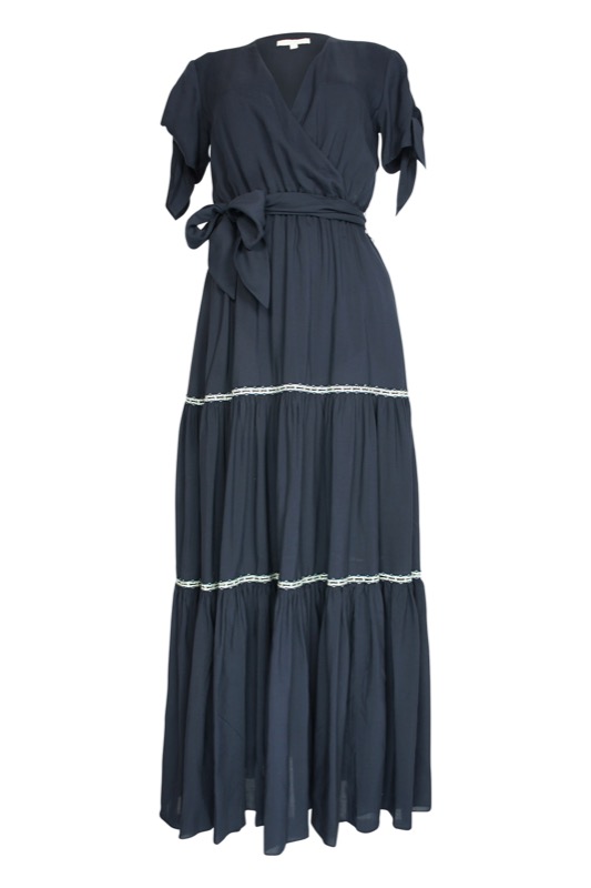 SALE Hawaiian Maxikleid mit Wickeloptik