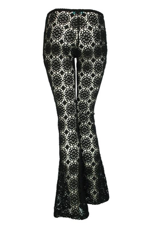 SALE Hose Aus Gehäkelter Baumwollspitze In Schwarz