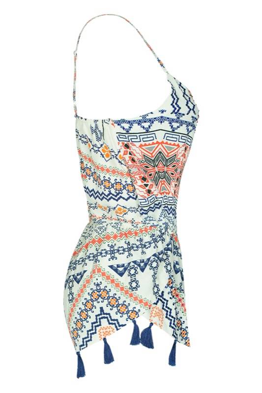 SALE Ikat Jumpsuit Mit Perlendetails Und Quasten