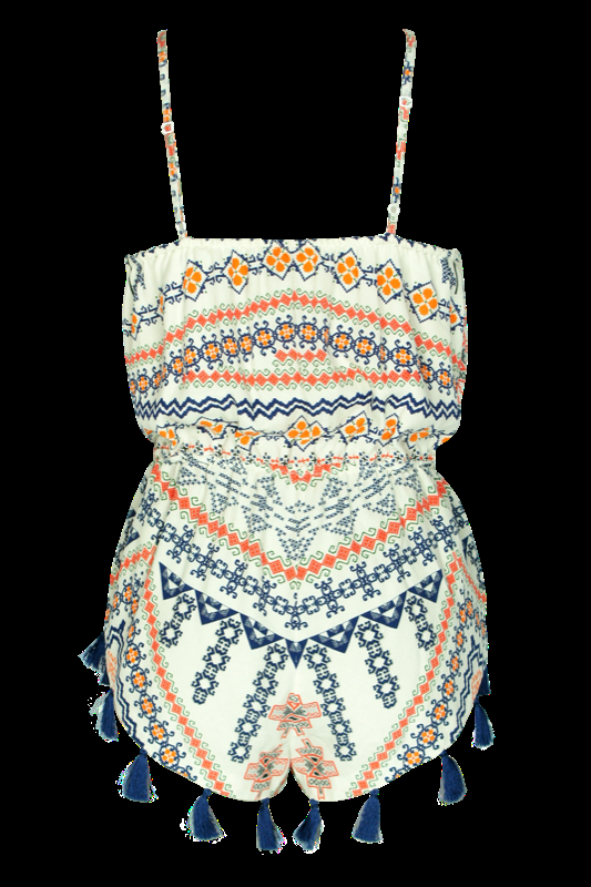 SALE Ikat Jumpsuit Mit Perlendetails Und Quasten