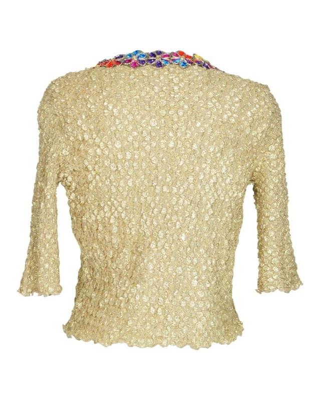 SALE Jacke Mit Blütenstickerei In Gold