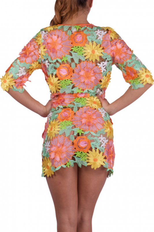 SALE Kaftan Mit Gehäkelten Blumen