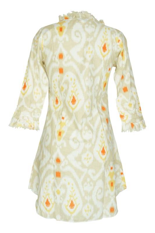 SALE Kaftan Mit Ikat-Muster In Beige/Orange
