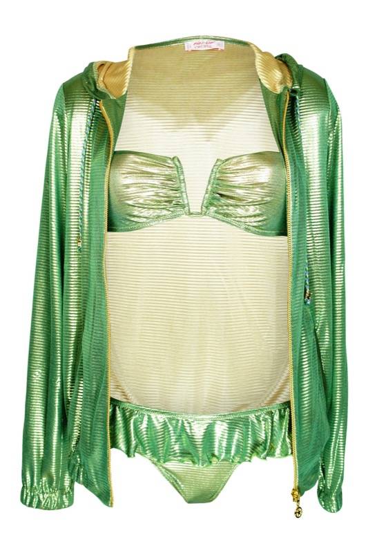 SALE Kapzenjacke Im Metallic-Look Grün