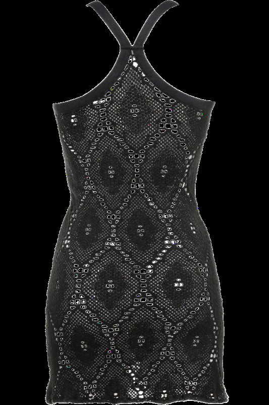 SALE Kleid In Mondänem Schwarz Und Häkel-Look