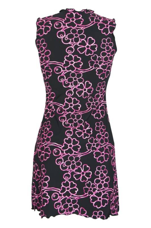 SALE Kleid Mit Blütenstickerei In Schwarz