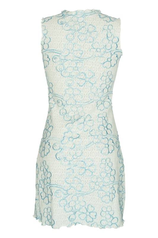 SALE Kleid Mit Blütenstickerei In Weiß