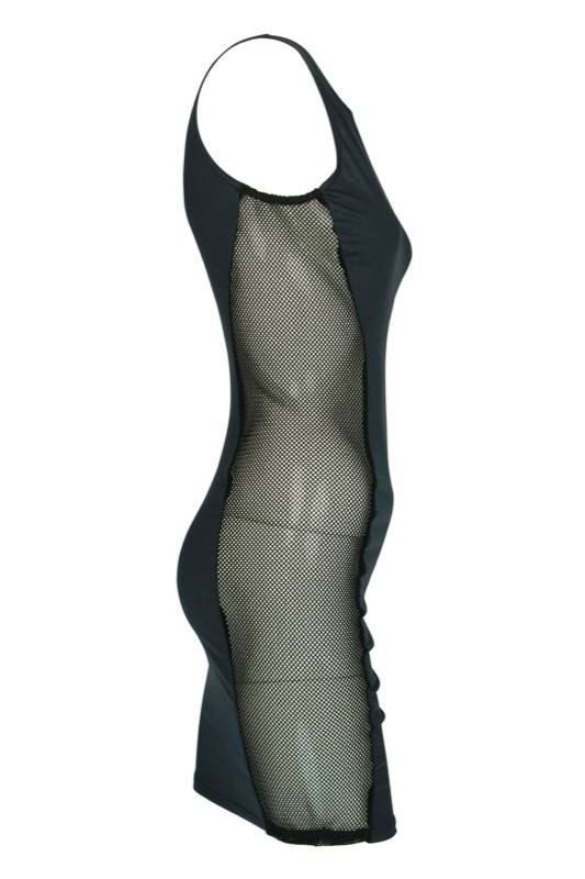 SALE Kleid Mit Netzoptik In Schwarz