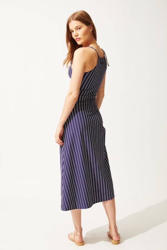 SALE Kleid Mit Schnürung Navy/Weiß