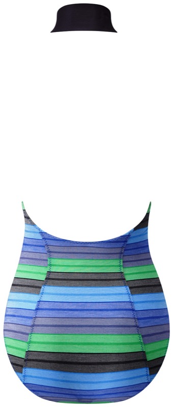 SALE Lisa Marie Streifen Badeanzug Navy Green