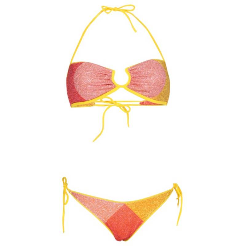 SALE Lurex Padded Bandeau Bikini Gelb