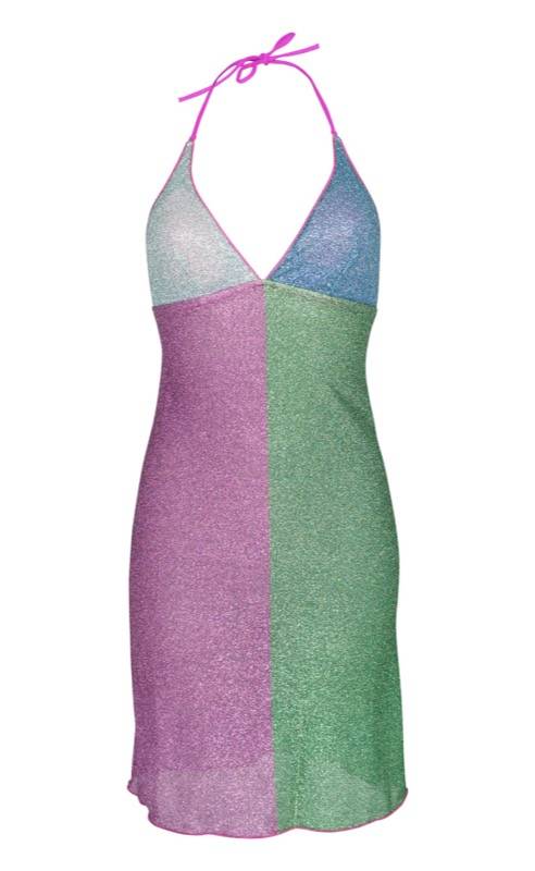 SALE Lurex Padded Minikleid Lila