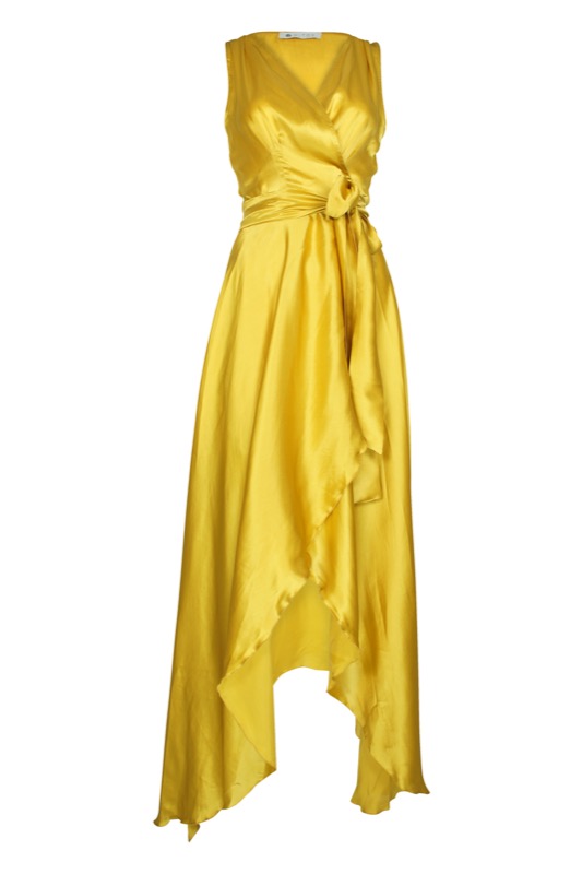 SALE Marylin Seiden Kleid safran