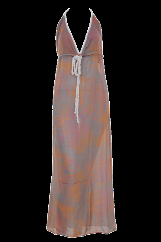 SALE Maxi Beachdress in grau orange