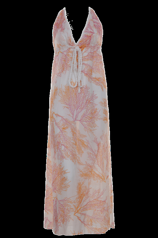 SALE Maxi Beachdress weiß orange