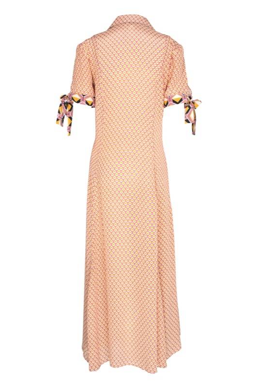 SALE Maxikleid Im Geometrischen Print Rosa