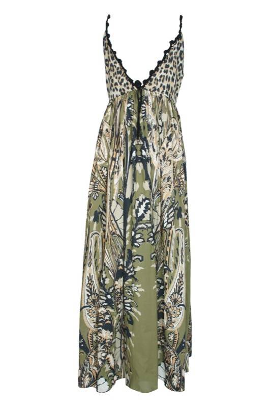 SALE Maxikleid Im Mustermix Mit Häckeldetails