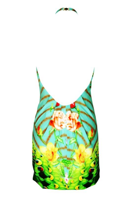 SALE Mini Dress Mit Blumenprint In Türkis