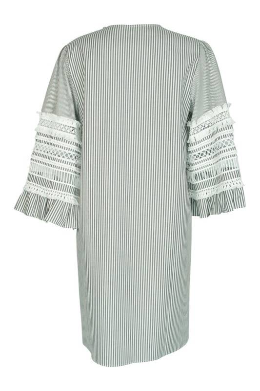 SALE Minikleid Mit Streifen In Grau