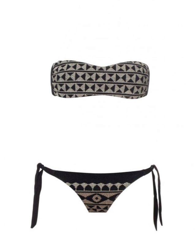 SALE Padded Bandeau Bikini Chios Cruise in schwarz