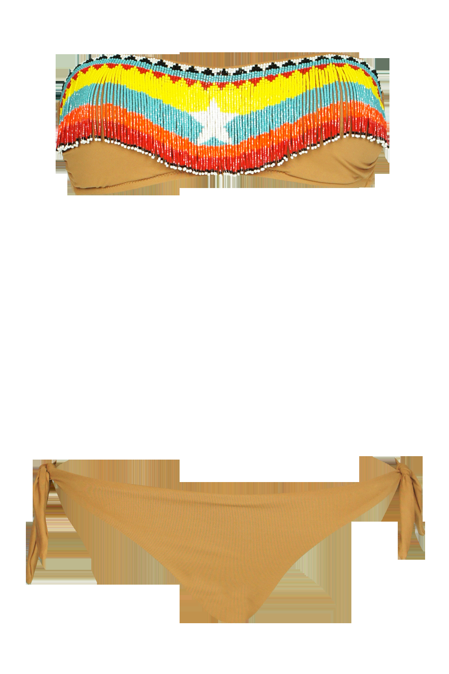 SALE Padded Bandeau Bikini mit Perlenstickerei