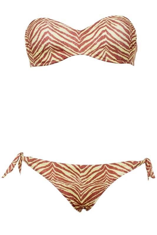 SALE Padded Bandeau Bügel-Bikini mit Print