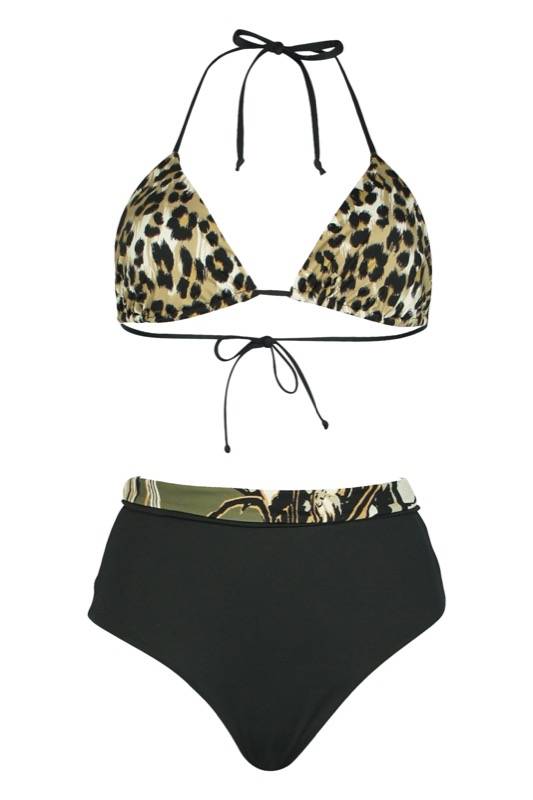 SALE Padded Triangel Bikini Mit Leo-Print