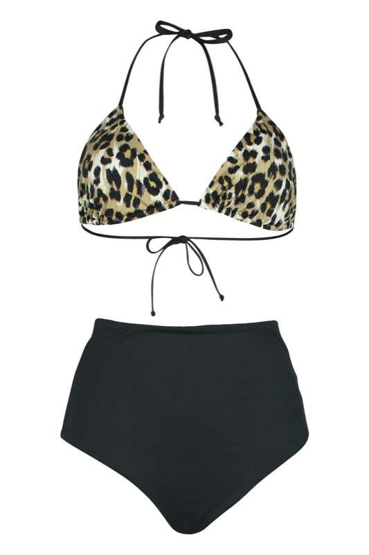 SALE Padded Triangel Bikini mit Leo-Print