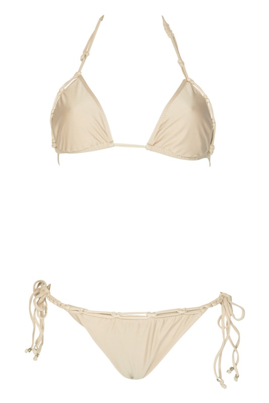 SALE Padded Triangle Bikini in Beige
