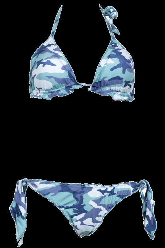 SALE Padded Triangle Bikini mit Camouflage Print