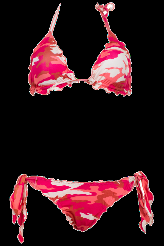 SALE Padded Triangle Bikini mit Camouflage Print