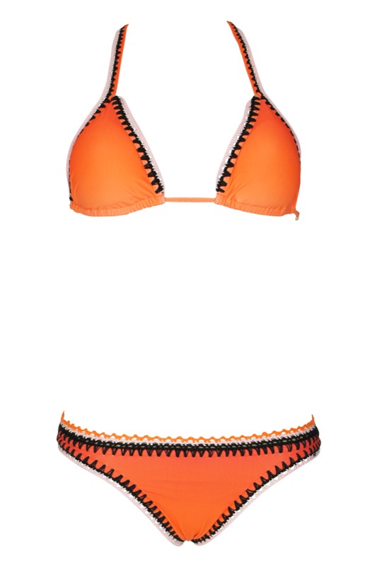 SALE Padded Triangle Bikini mit Häkeldetails