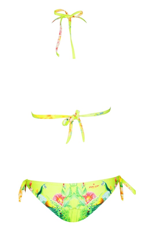SALE Padded Triangle Bikini Mit Pailletten In Gelb