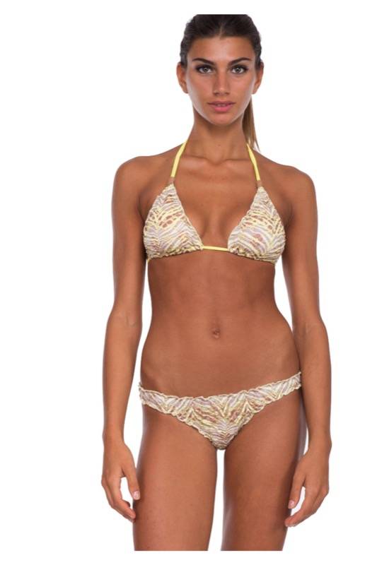 SALE Padded Triangle Bikini Mit Print Und Spitze