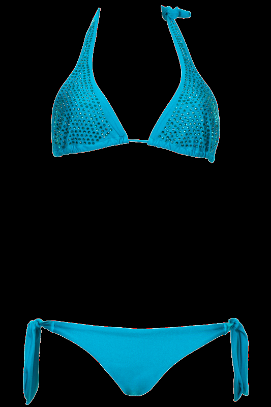 SALE Padded Triangle Bikini mit Strass-Steinen