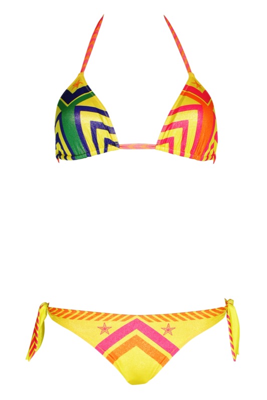SALE Padded Triangle Bikini Navajo in gelb