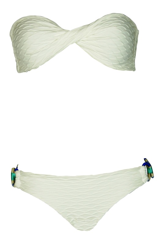 SALE Padded Twist Bandeau Bikini white