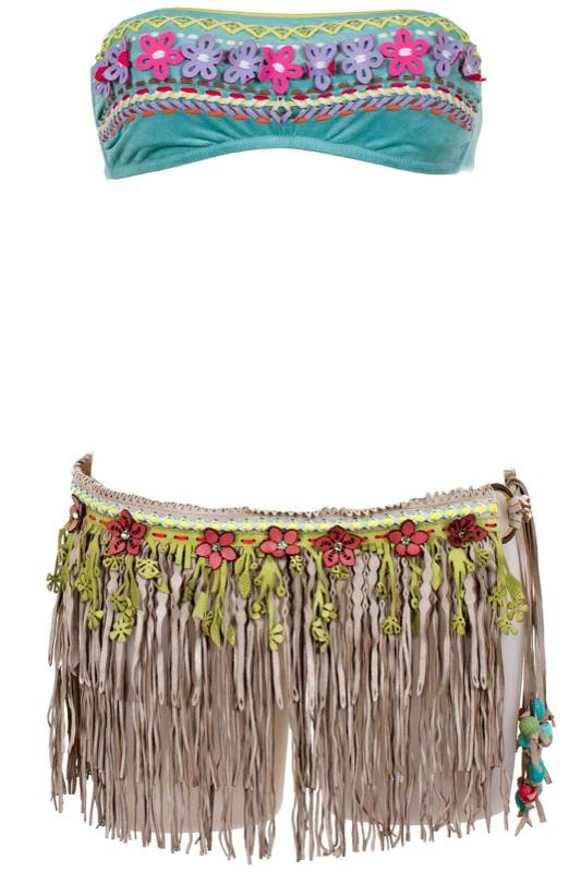 SALE Pareo Mit Fransen Aus Leder