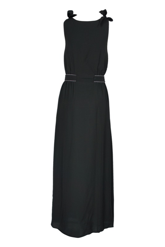 SALE Piped Luxe Maxikleid Schwarz