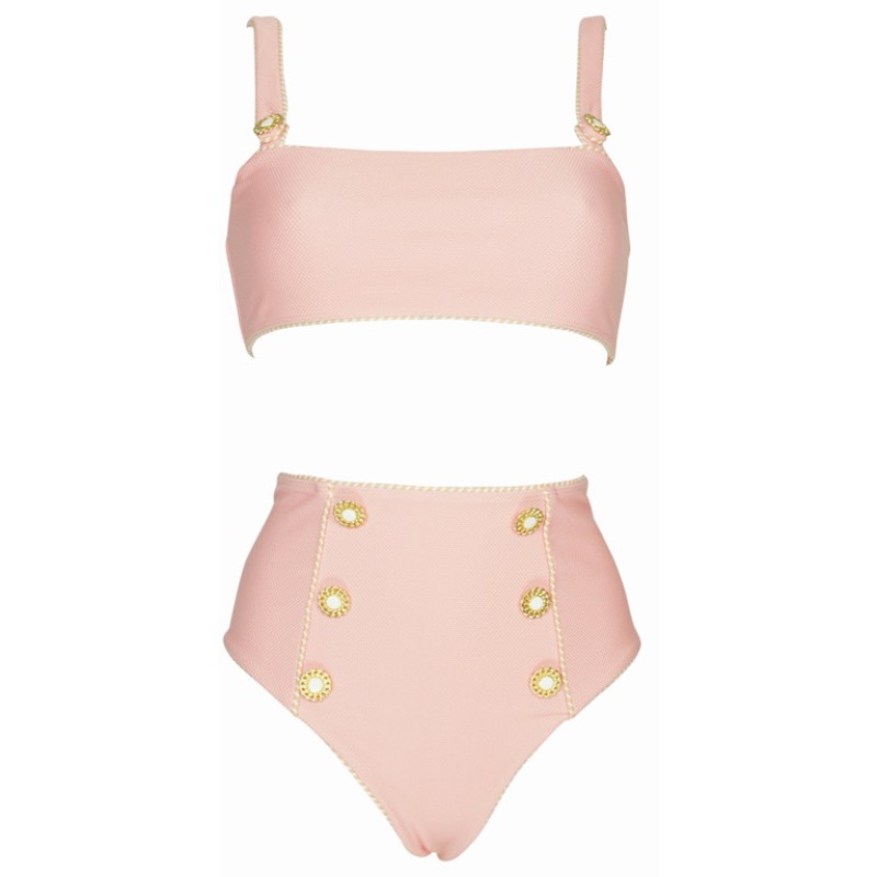 SALE Piped Luxe Strap Bikini Rosa
