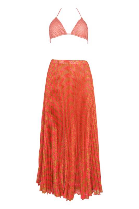 SALE Plissé Rock Mit Geometrichem Muster