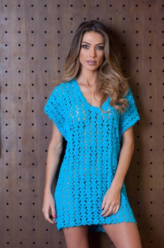 SALE Poncho Aus Gehäkelter Baumwollspitze